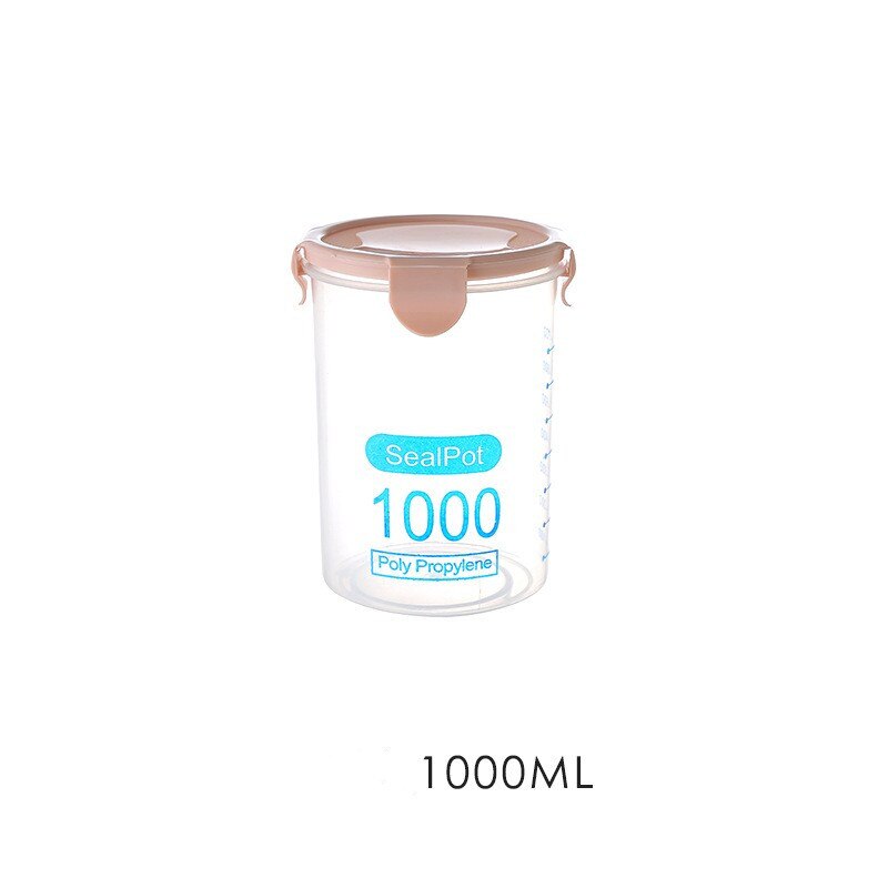 Akryl 600-1000 ml køkken opbevaringsboks forsegling mad opbevaring beholder konservering plast frisk pot beholder insekt-bevis