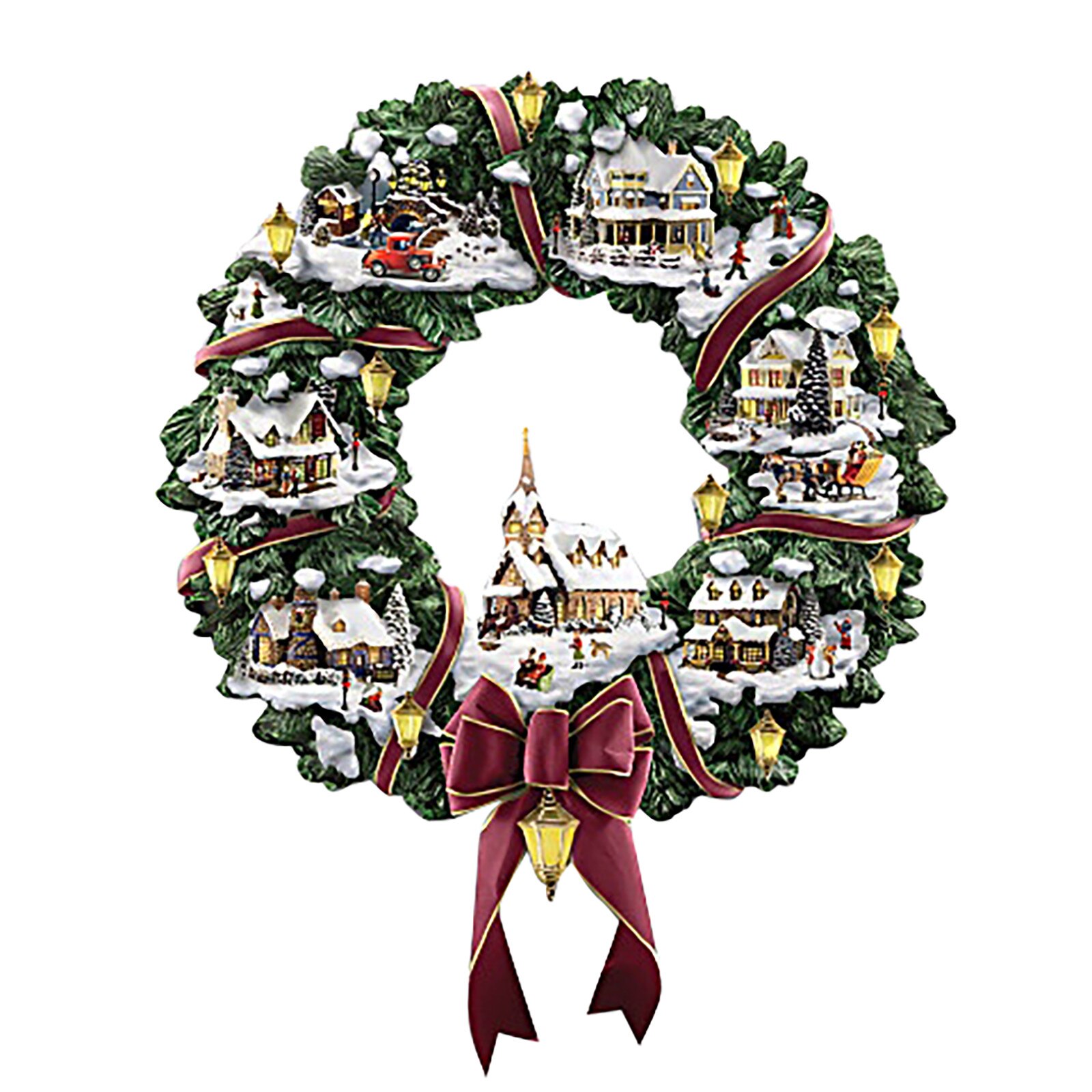 Christmas Village Wreath Decorations Paste Window Paste Stickers Party Year Window Decoration Новогодние Украшения