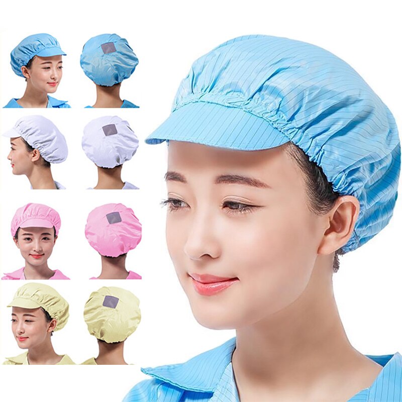 Elastisk mesh støvtette hetter antistatisk leie rom pustende arbeider lokk restaurant service verksted menn kvinner arbeider lue