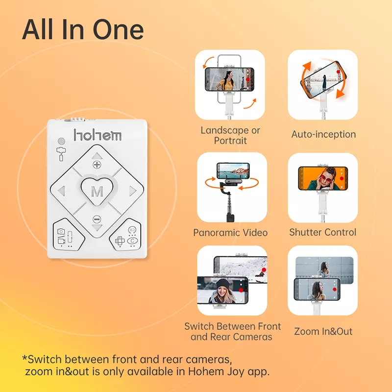 Hohem iSteady Q Single-Axis Gimbal Stabilizer Automatic Balance Selfie Stick Adjustable Tripod with Remote for Smartphone