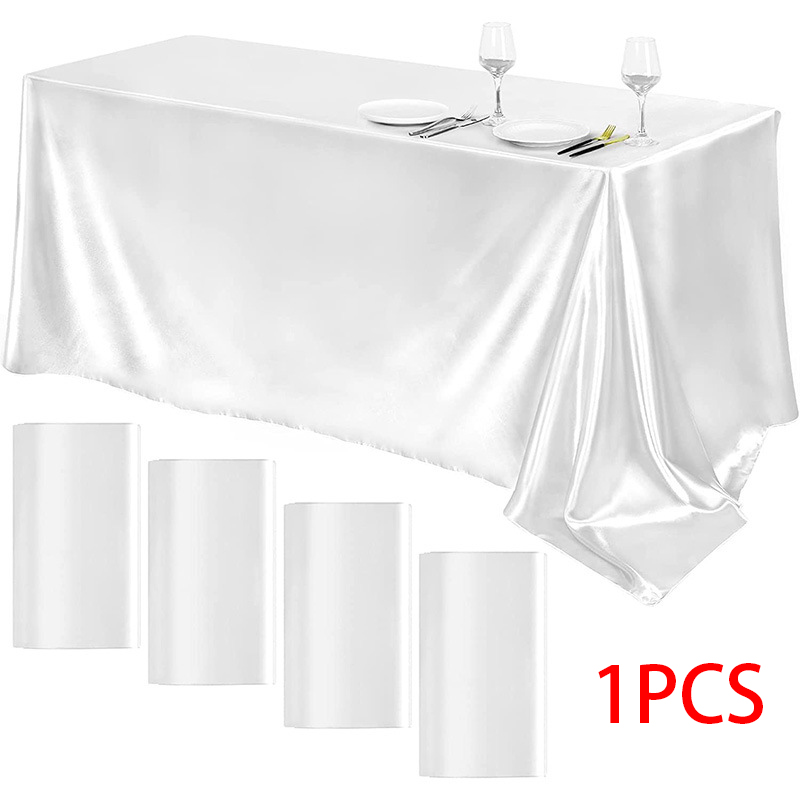 Solid Color Satin Tablecloth Table Cover Overlay Birthday Wedding Banquet Restaurant Festival Party Table Cloth Decoration: black / 40*90cm