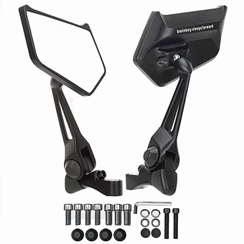 Espelho retrovisor universal para motocicleta, visão de campo grande, espelho convexo para scooter, ciclomotor, espelho retrovisor hiper nu, espelho lateral: Branco