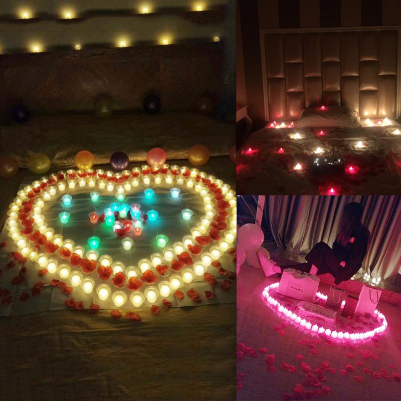 1PC couleur sans flamme LED photophore thé bougies mariage lumière batterie coloré lampe maison mariage anniversaire décoration