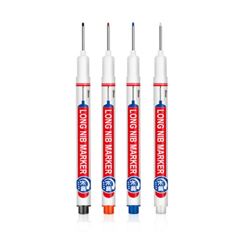 12 pennarelli per carpentiere a base olio con punta lunga, pennarelli con profondo da 20 mm