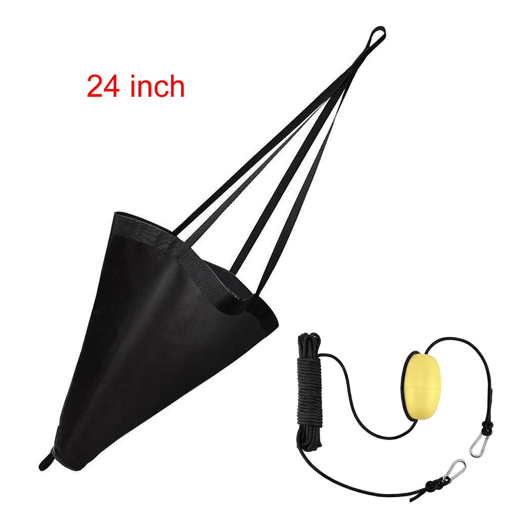 24 inch Marine PVC Sea Anchor Drift Anchor Kayak Canoe Boat Float Drogue Drifting Brake Rowing 30ft Retrieving Tow Throw Line: BlackWithThrow Line