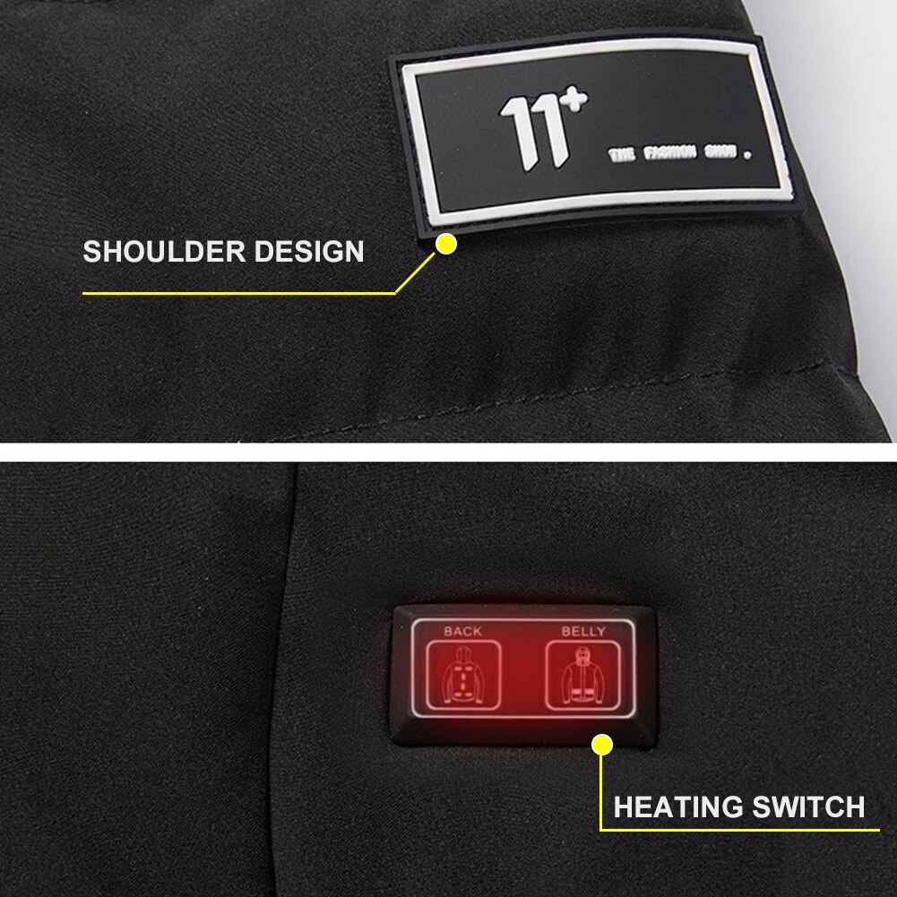 9 Zone Heating Clothing Dual Control Thick Clothes Heating Jacket Heating Cotton Clothing USB Heating Three-Speed Electric