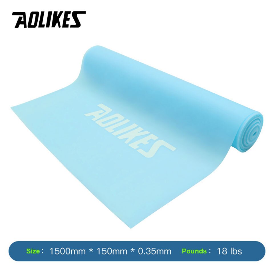 AOLIKES – bandes de résistance élastiques de Yoga, en Latex naturel, équipement de gymnastique, Fitness, Crossfit, musculation: 150cm Light Blue