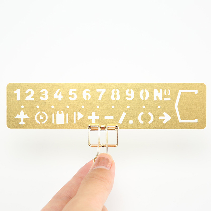 Szablonów linijka mosiądz angielskiego alfabetu szablony i cyfry arabskie szablony z symboli robić rysowania, zakładki 13x3 cm