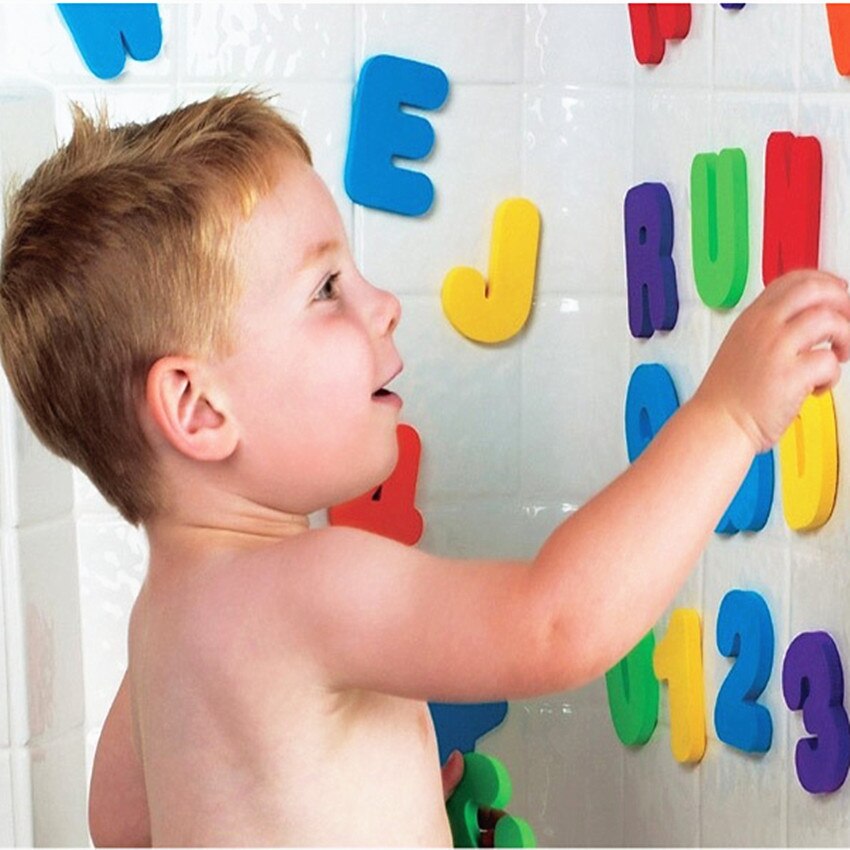 Baby cognitieve kaarten Kids Educatief Speelgoed 36 stks Schuim Letters Nummers Drijvende Badkamer bad Speelgoed Kind Speelgoed Muurstickers