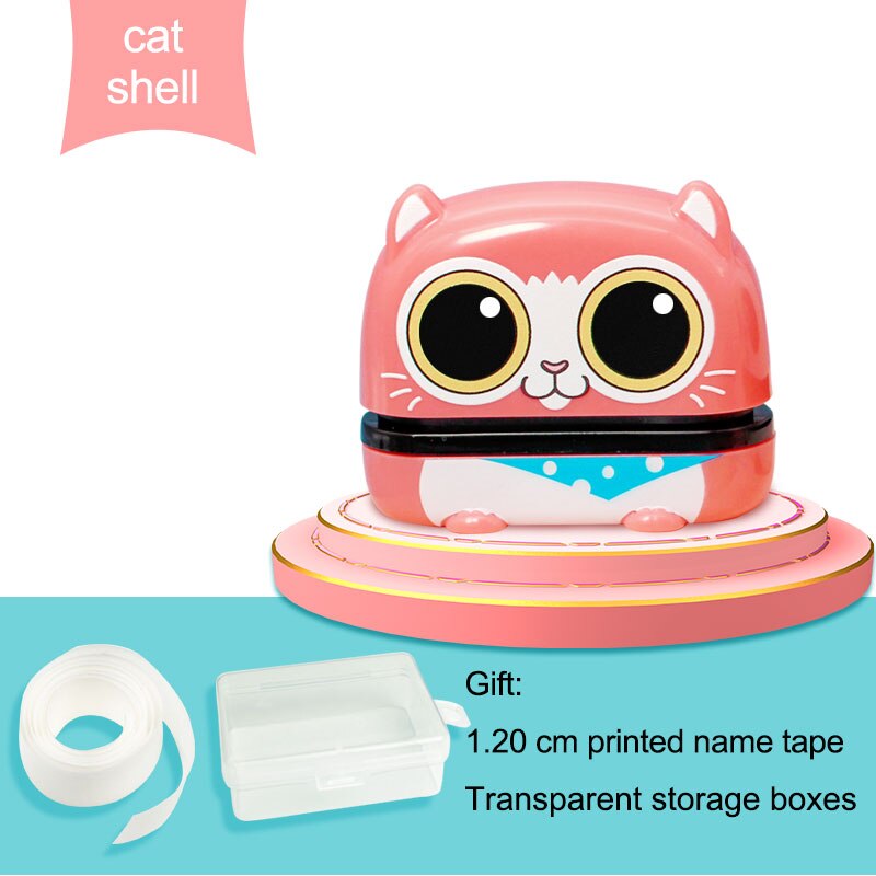 Sellos bonitos de dibujos animados para niños y estudiantes, tela lavada de gran tamaño sin decoloración y sellos textiles.: cat shell