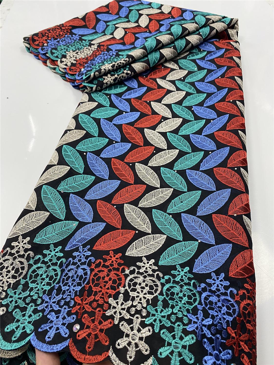 Tessuto africano del Merletto A Secco 2020 di Alta Qualità Nigeriano Tessuti di Pizzo di Cotone Svizzero Del Merletto Del voilà in Svizzera per Il Vestito Delle Donne YA3462B-2: immagine 7