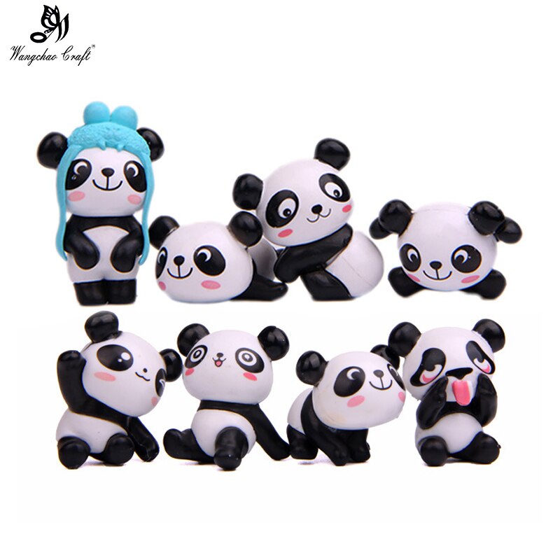 Ins Panda décoration de gâteau bambou tortue feuille décoration joyeux anniversaire pour la journée des enfants garçon fille fête fournitures cuisson mignons: 8PCS