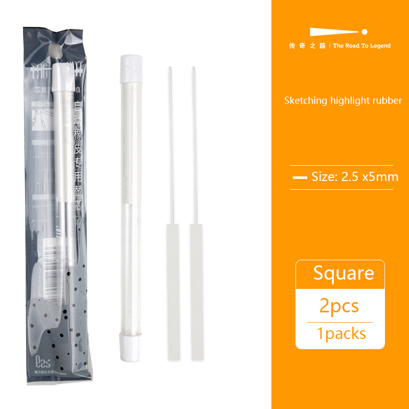 Pen Style Pencil Eraser Retractable Mechanical Eraser Square & Round Tip Stationery Art Supplies for Drawing Artist Kids Writing:  Light Yellow