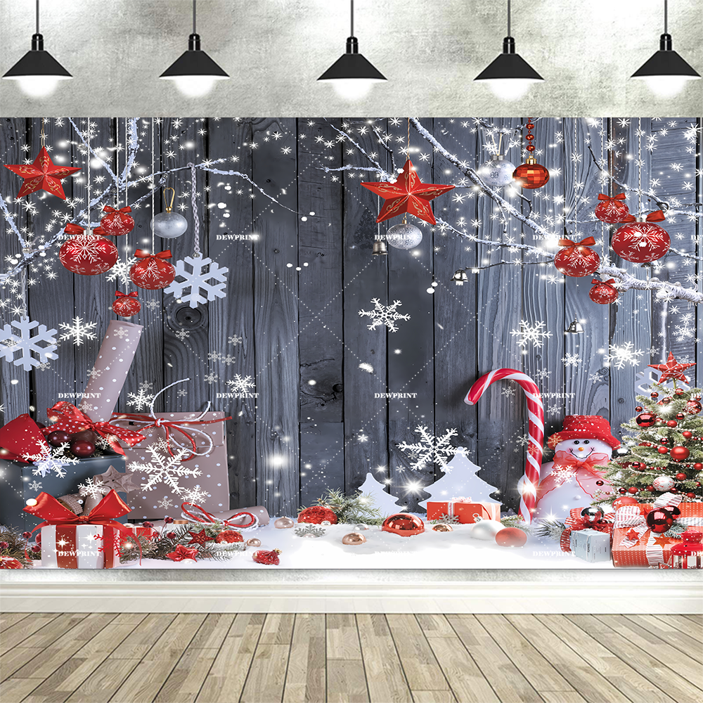 Christmas Theme Backdrop Photography Tree Sock Decor Party Supplies Photo Background Picture Banner Studio Decor Booth Props: milky / 272*1000