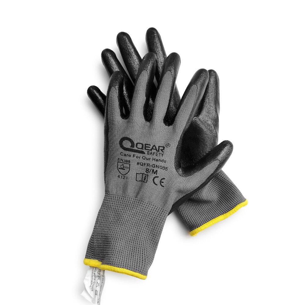 12 Pairs Pack Nitril Gummi Beschichtet Arbeit Handschuhe, Multi-Funktion, Licht-Gewicht, Gute Abrieb, öl/Fettig Widerstand Palm, Mechaniker: Anderes / XL