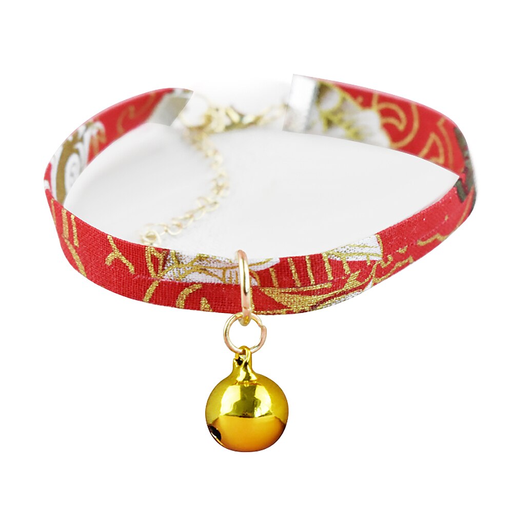 1 pièces collier de chats de compagnie chiens travail manuel Style japonais à la main réglable collier dessin animé imprimé cravate accessoires de chat Adorable: 03