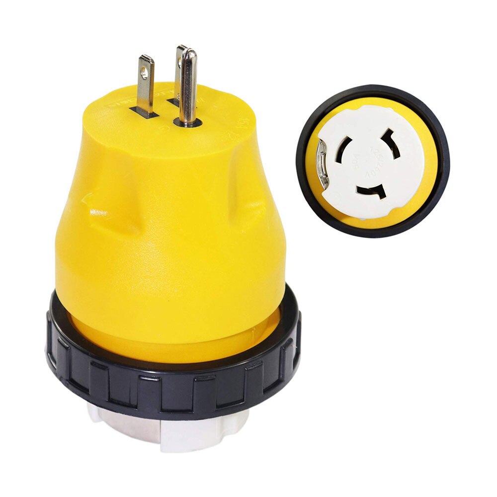 15A Male To 50Amp Female Twist Adapter RV Locking Power Cord 125V AC Camper Generator Cable Adapter Electrical Converter Plug