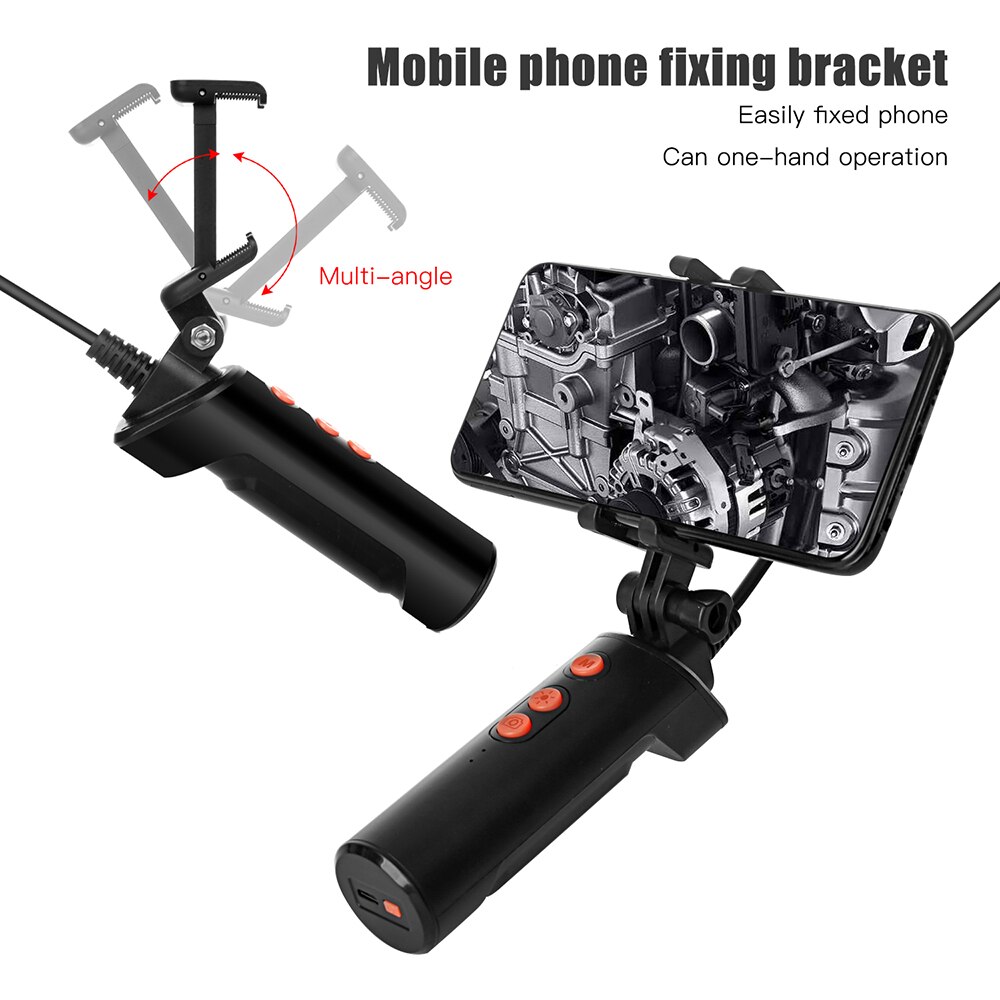 Connected Industrial Endoscopy Borescope Inspection Double Camera Built-in 9pcs 5 Levels Dimmable Adjustable Brightness LEDs