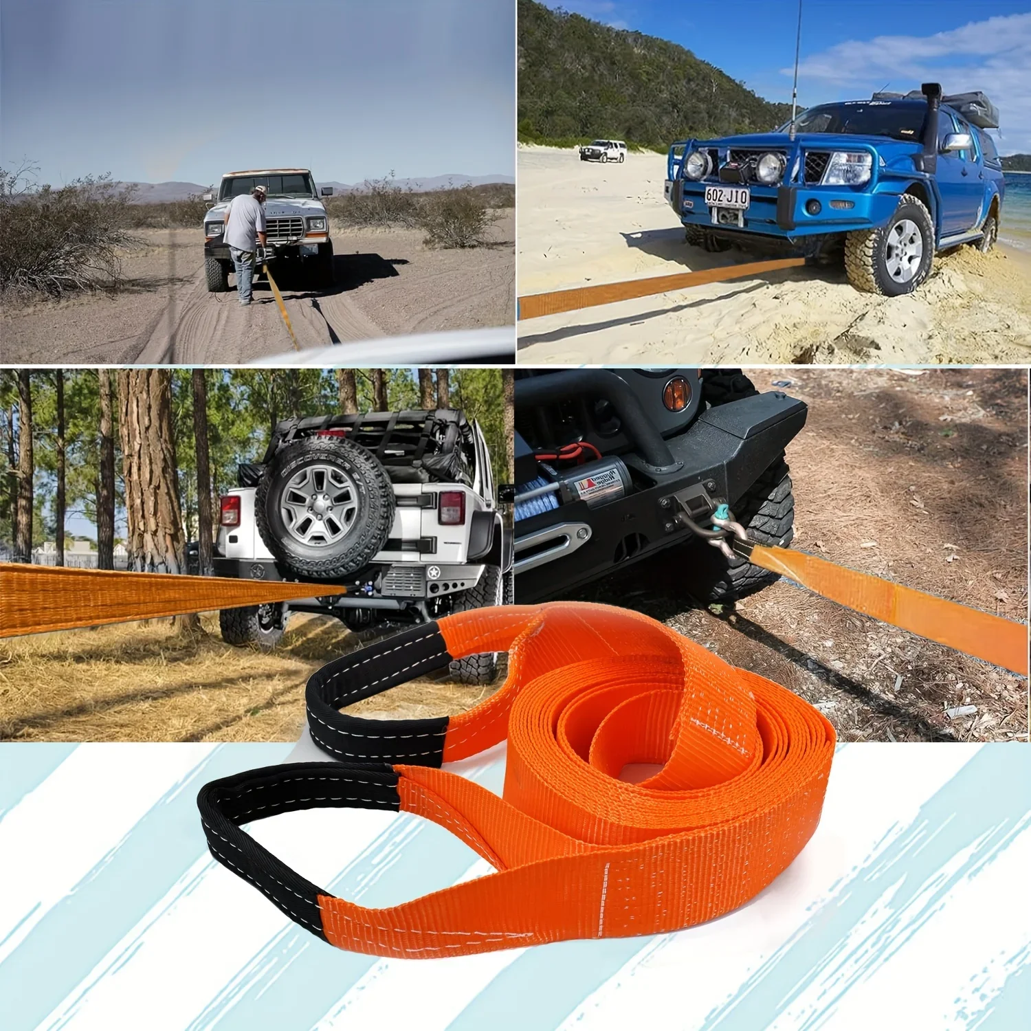 5M 8TTrailer Touwhaken Praktisch Duurzaam Outdoor Noodpakket Nylon Sleepkabel voor Auto Vrachtwagen Trailer SUV Touwen