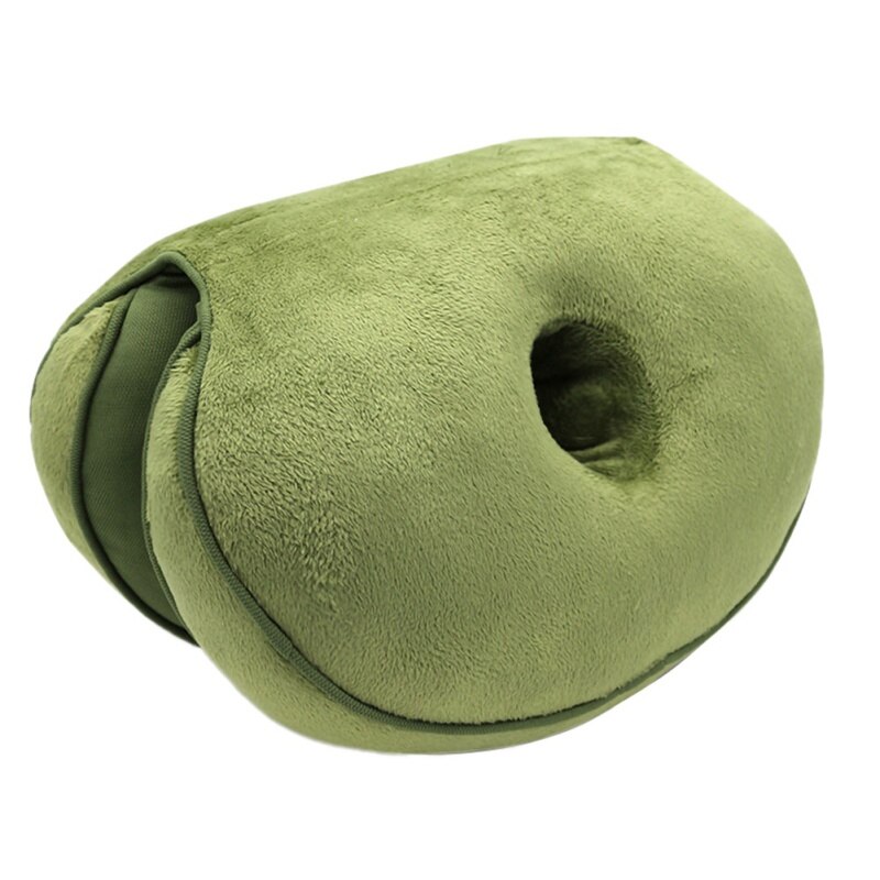 Comfortable Multi-function Sofa Chair Cushion Office Nap Pillow Car Seat Beautiful Hip Cushions Memory Foam Fold Pillows: Army Green