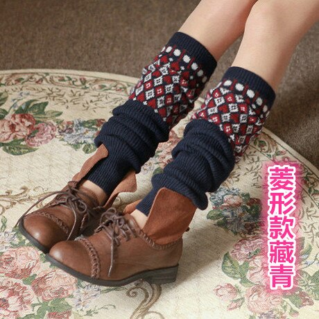 Patrón Arygle, Calentadores De piernas, lana tejida, Calentadores De lana, calcetines De arranque, Calentadores De Pierna para Mujer, Tricot Femme Long 1 par: 6