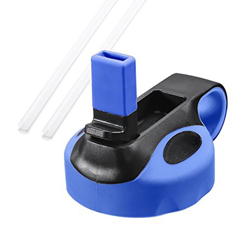 För vattenkolv halm flip lock lock 12 16 18 20 32 40 64oz bred mun vattenflaska: Blå