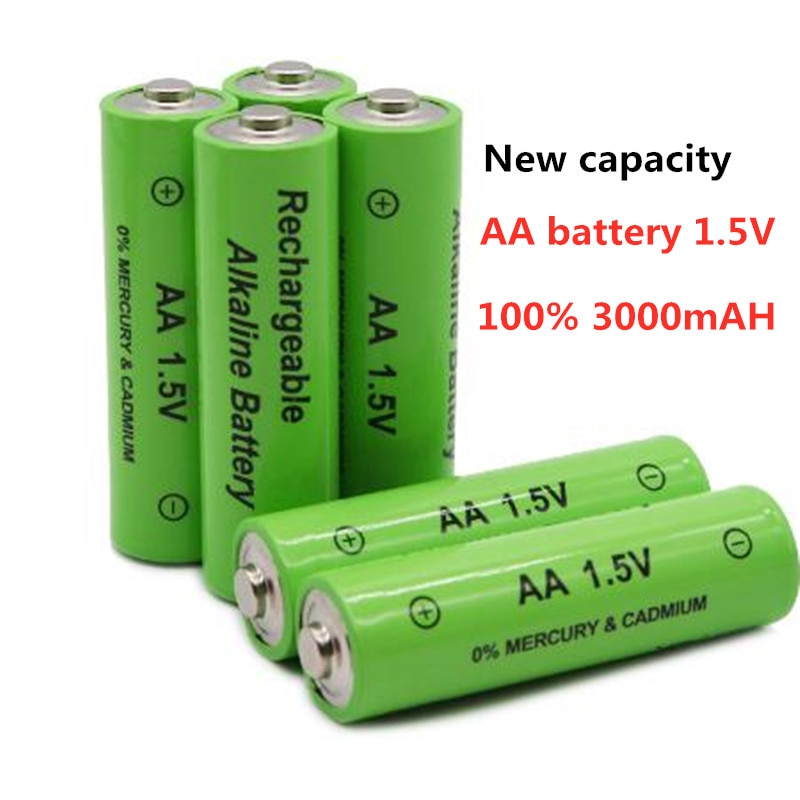 1-50 Uds nueva AA batería recargable 3000mah 1,5 V nueva batería alcalina recargable para luz led juguete mp3