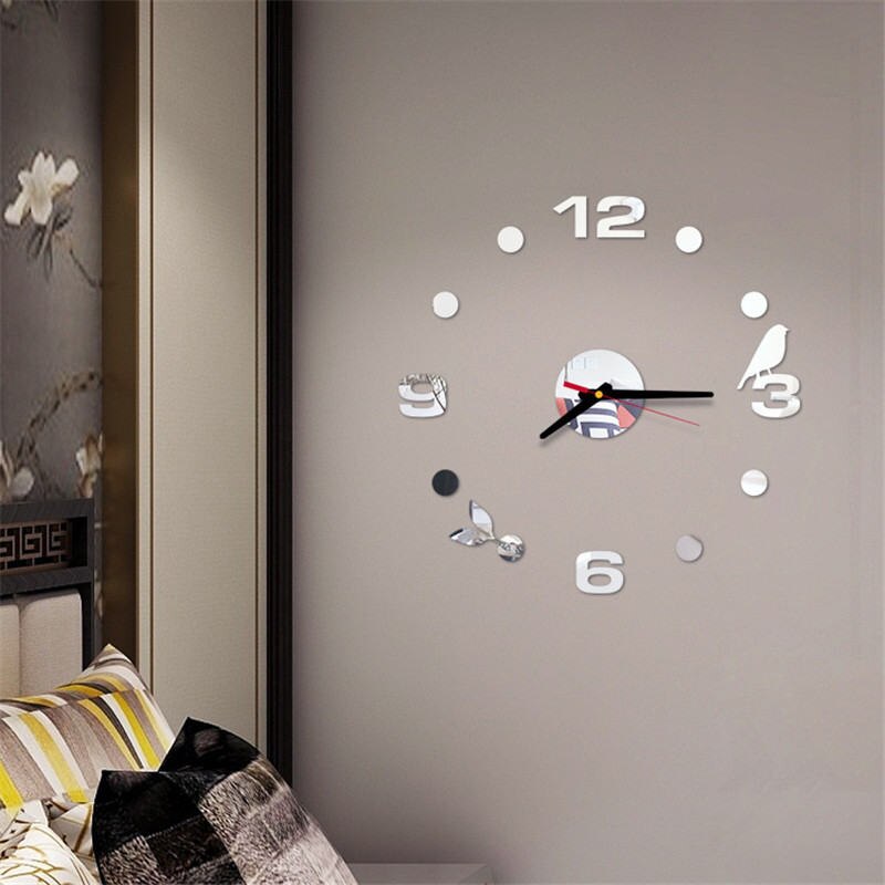 Large Wall Clock Big Watch Decal 3D Stickers Roman Numerals DIY Wall Modern Living Room Home Decoration: 16