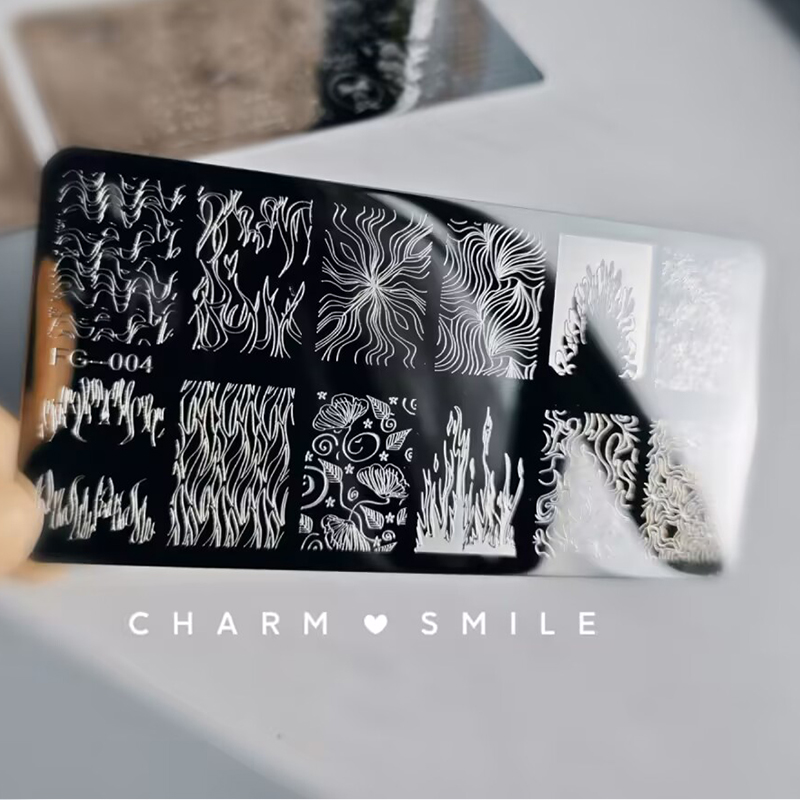 Placas de estampado de uñas con personajes de dibujos animados, amor, Día de San Valentín, estampado de hojas de flores, arco, corazón, plantillas de sellos para uñas, herramientas de decoración de uñas: Azul cielo