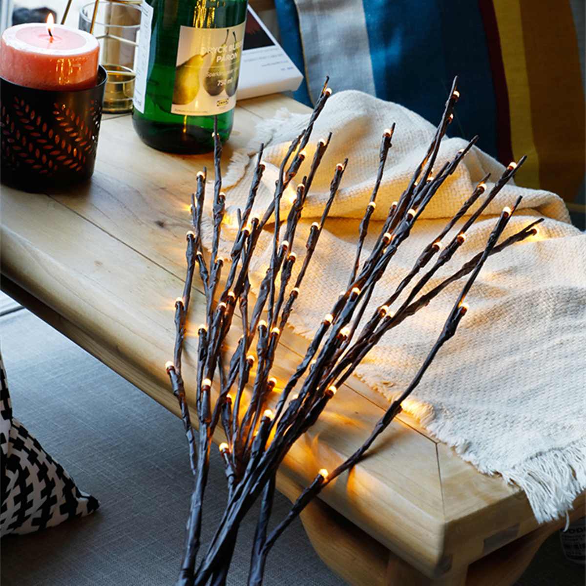 77cm LED Willow Branch Lamp Simulation Orchid Branch Lights Tall Vase Filler Willow Twig Lighted Branch For Home Decoration