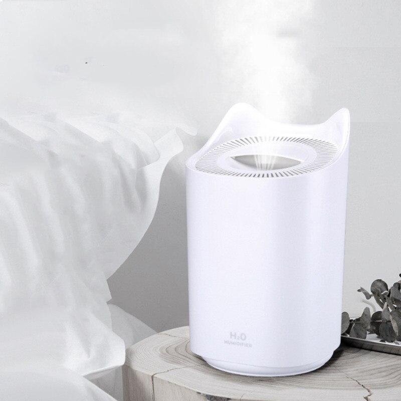 Home Air Humidifier Double Nozzle Cool Mist Aroma Diffuser With Coloful LED Light Heavy Fog Ultrasonic USB Humidificador: 25.1x15.08cm B