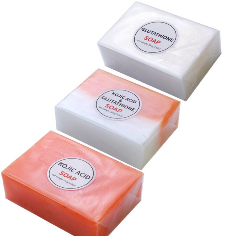 Whitening Skin Kojic Acid Soap Handmade Soaps Glutathione Facial Bath Soap Antibacterial Cleanser: 100g3colorslot