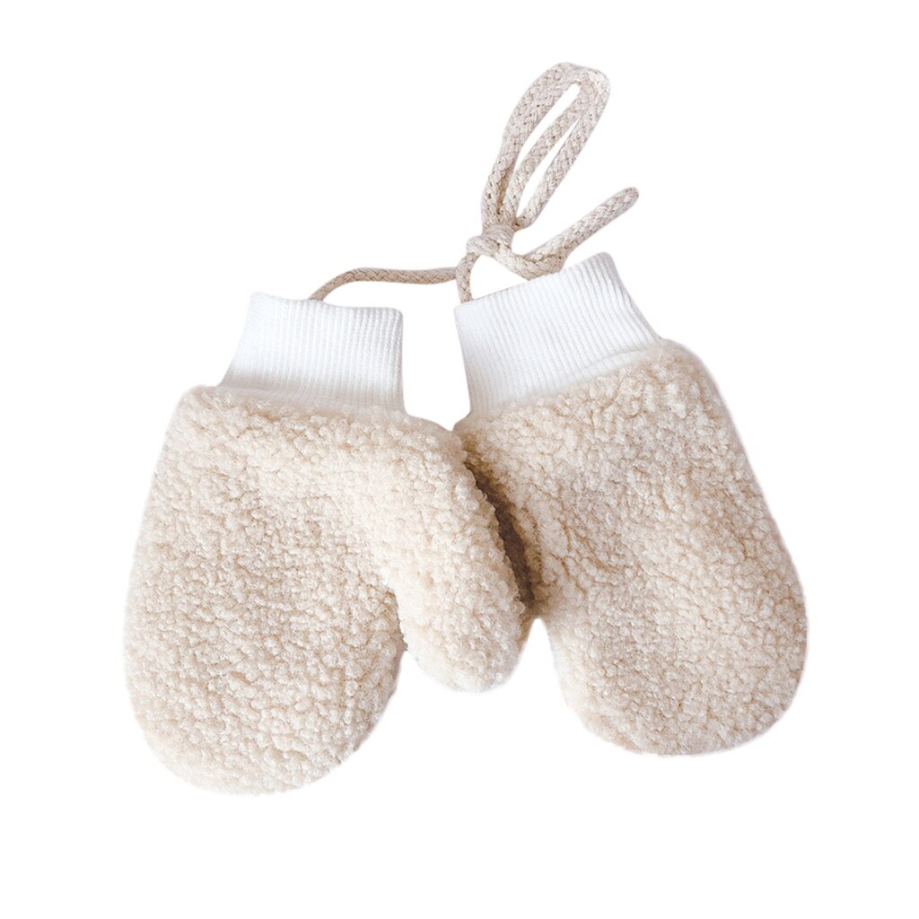 Kleinkind Baby Süssigkeit Farben Verdicken Handschuhe Kind Junge Mädchen Seil Handschuhe Voll Finger Warme Gestrickte Handschuhe Handschuhe Baby Handschuhe Перчатки: Beige