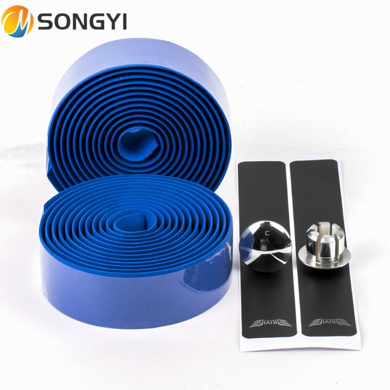 Songyi Road Bike Bar Tape Vibration Demping Anti-Vibratie Eva Pu Stuur Bar Tape Kleurrijke Wrap + 2 Bar Plug I185