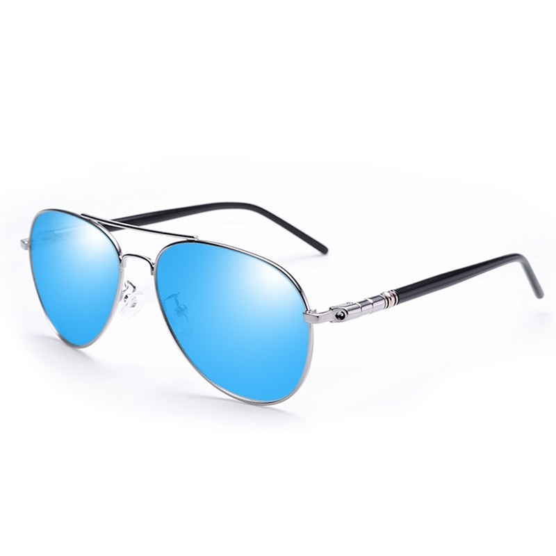 Gafas de sol polarizadas para hombre y mujer, gafas de sol reflectantes de colores, gafas de sol para conducir, lentes piloto unisex Uv400: Azul