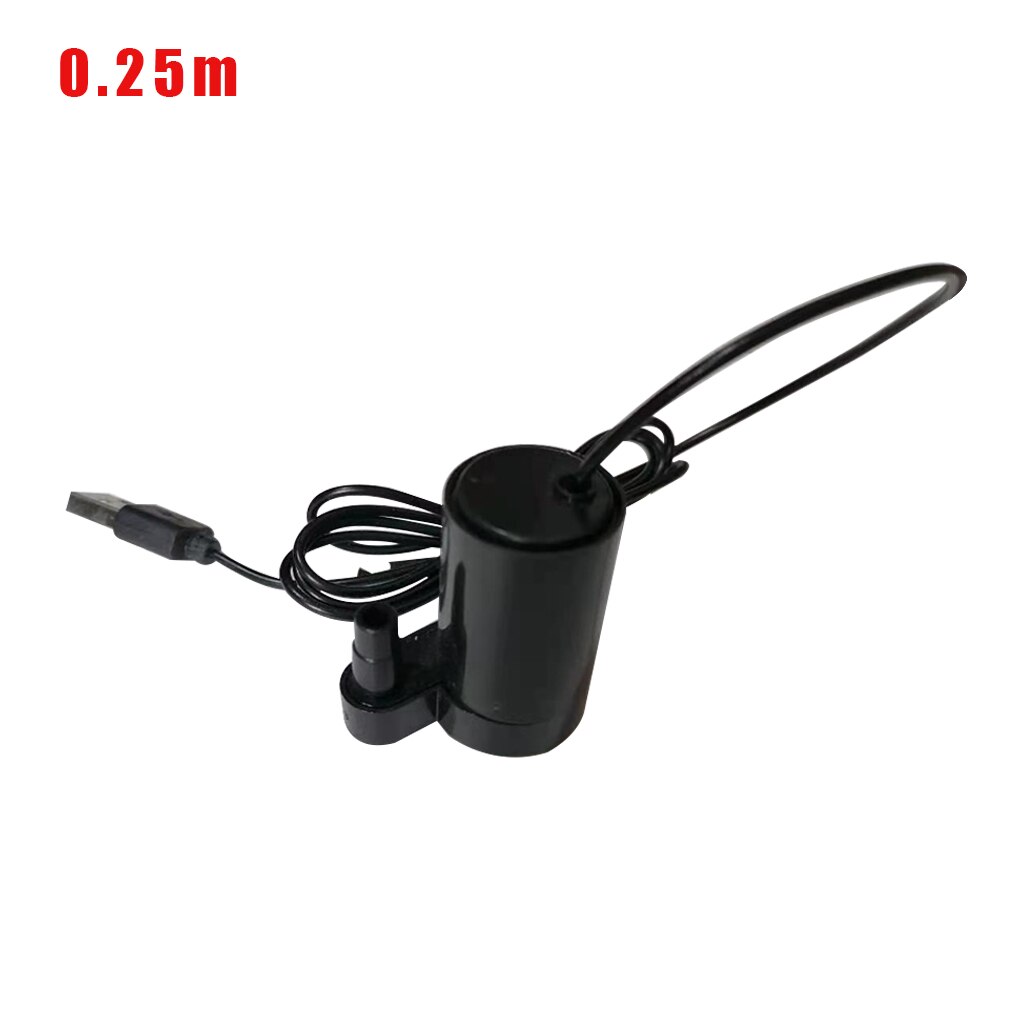 Aquarium Luftpumpe DC 5V USB Geräuscharm Bürstenlosen Motor Pump120L/H Mini Micro Tauch Wasserpumpe Fisch pet Zubehör Tank: 0.25m Black