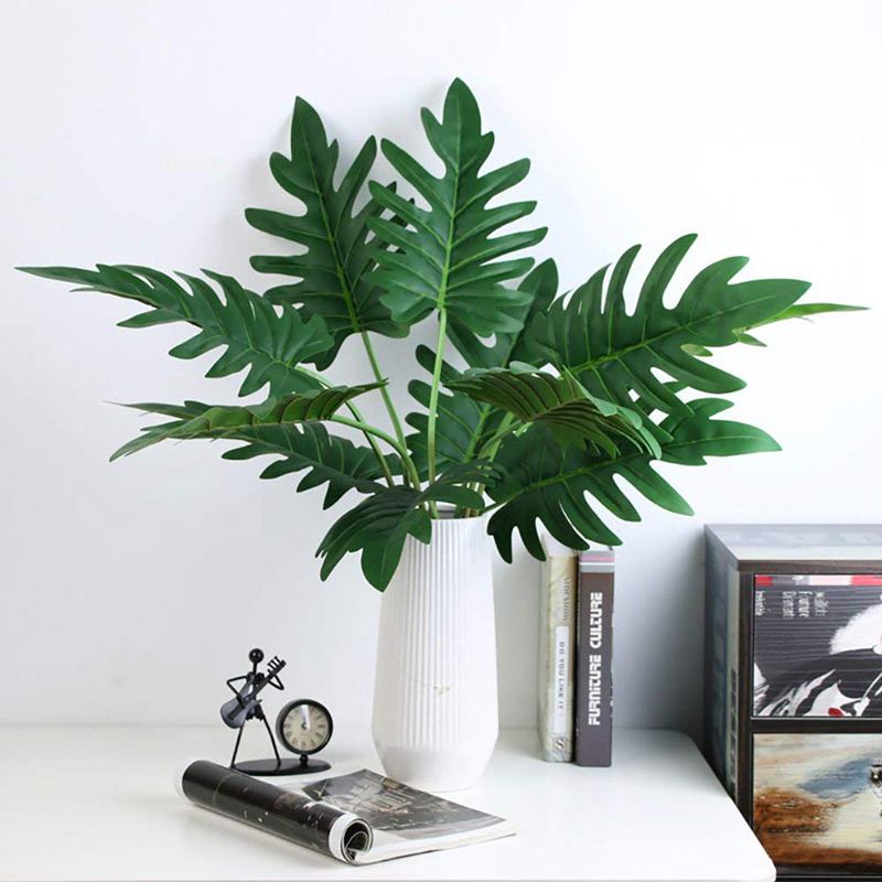 Tropical Palm Leaves for Hawaiian Luau Party Decoration Plants Supplies 4 Counts