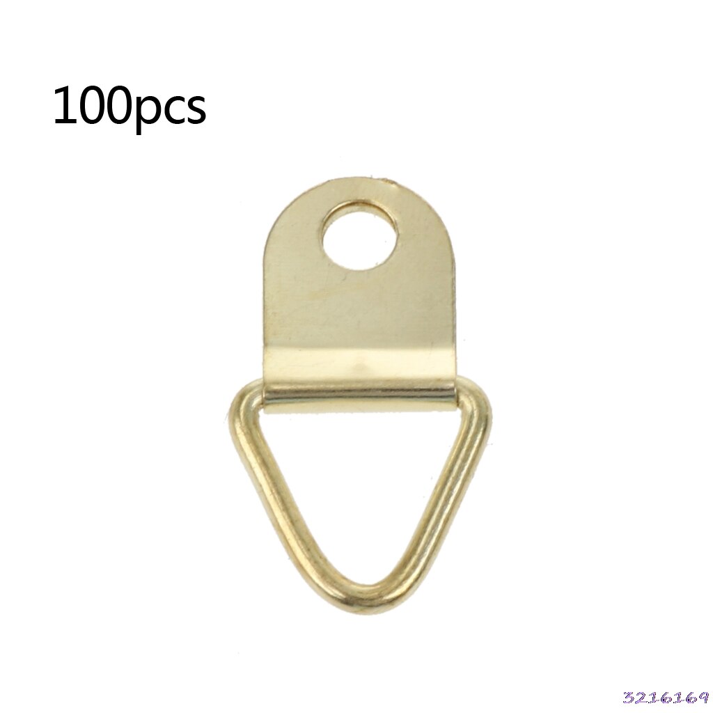 100 stk guld lille d-ring billede bøjle med skruer ramme trekant ring bøjler: D-ring