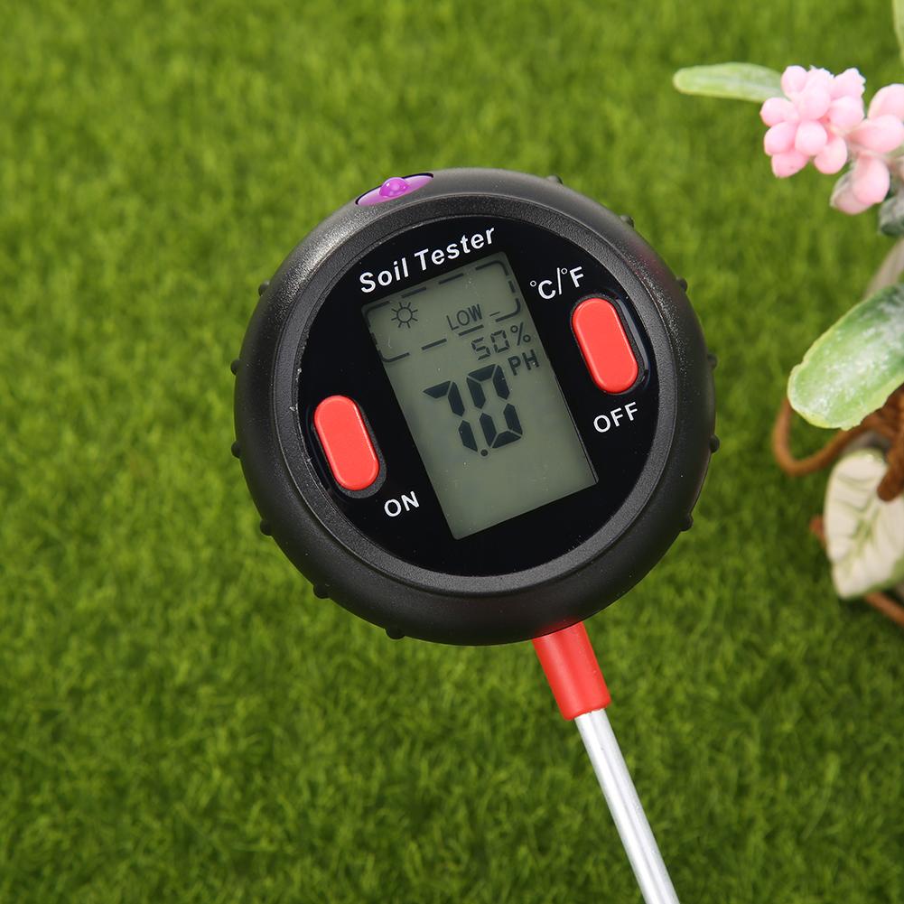 5 in 1 Digital PH Meter Soil Moisture Monitor Soil Temperature Humidity PH Meter Moisture Light Intensity Tester For Garden