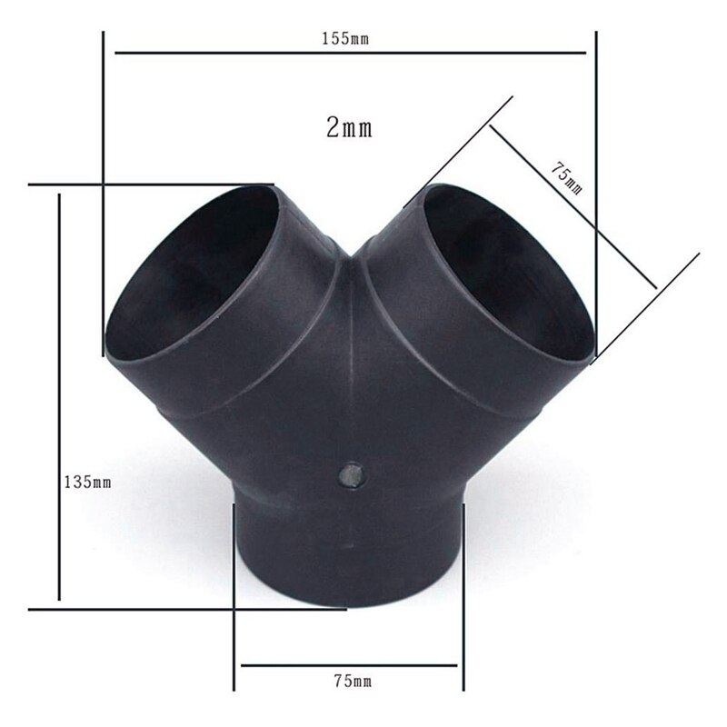 75Mm Plastic Y Piece Air Ducting Outlet Exhaust Pipe Connector for Air Crude Oil Engine-Parking Heater
