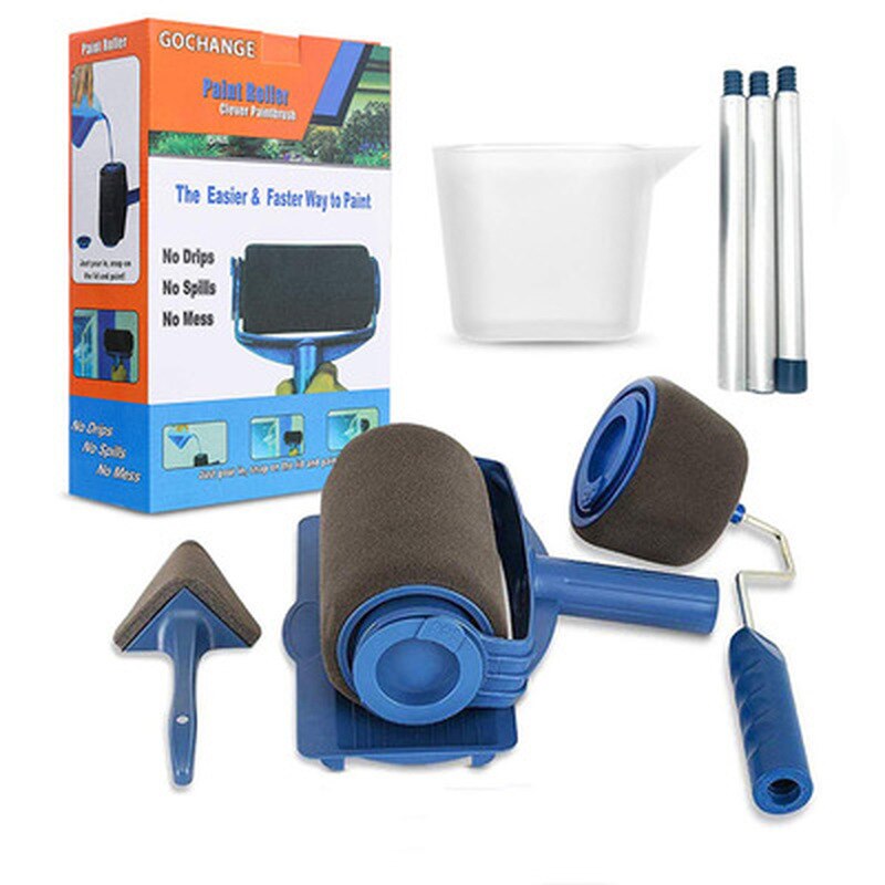 Conjunto de 8 peças de pincéis e rolos de pintura para decoração de parede, kit multifuncional, ferramentas profissionais de pintura doméstica