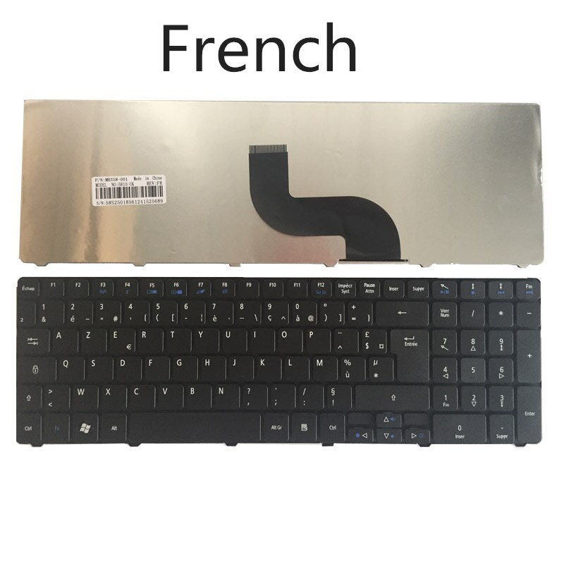 En/sp/fr/US/UK/it/PO keyboard for Acer Aspire 7250 7552 7552G 7750 7750G 7751 7751G 5542n 5542W 7735z 5733 5733z 5739 5739G: Fr