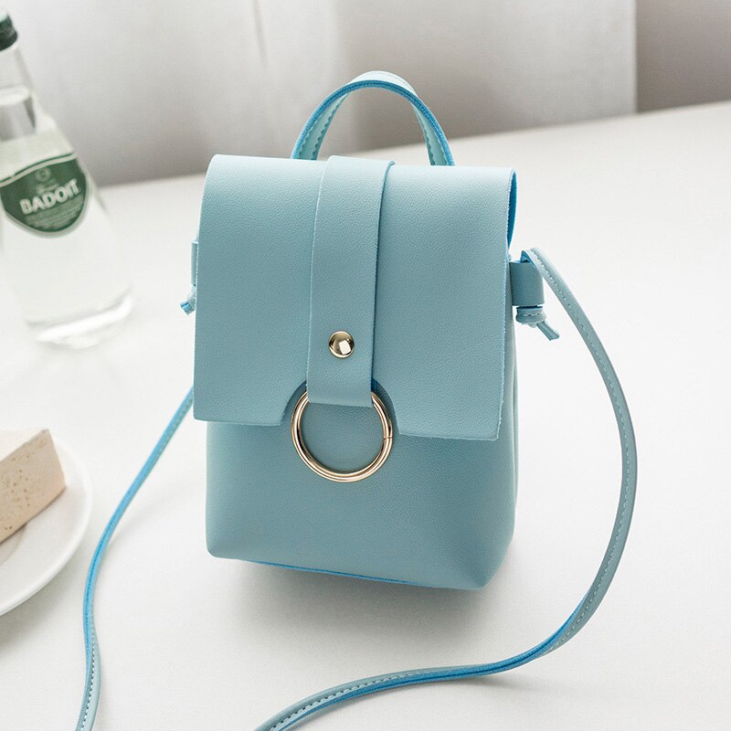 Women bag spring trend solid color mini Women shoulder bag crossbody bag Preppy Style casual simple handbags: Blue