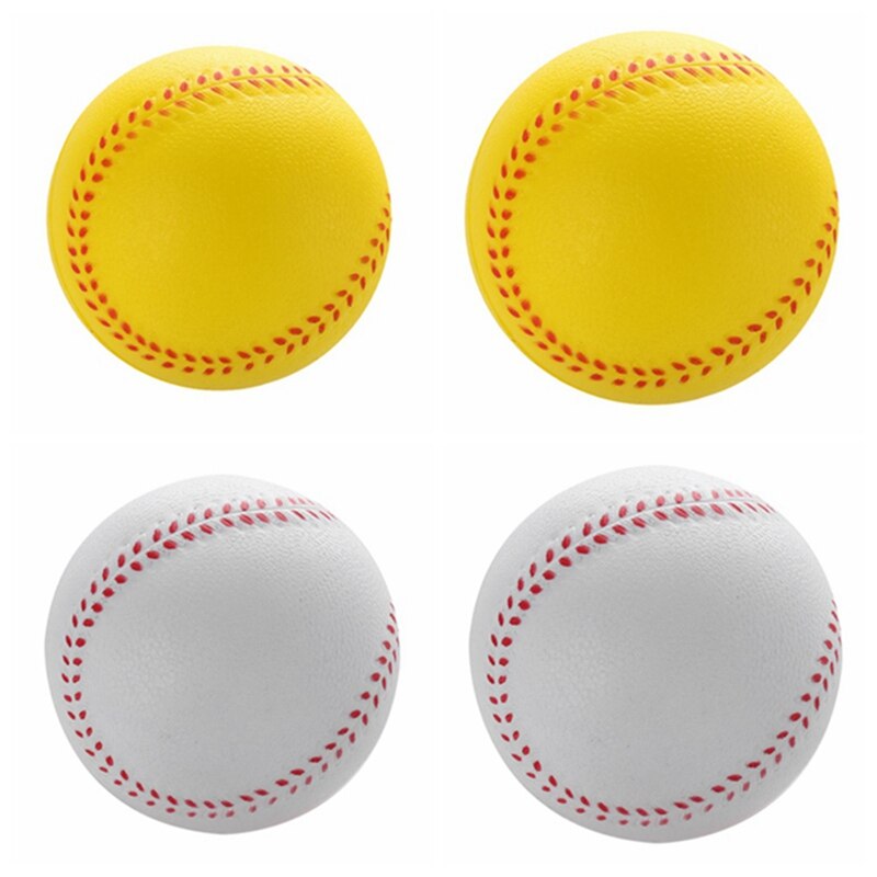Vitt och gult barn baseball bas jorden träning boll skum softball student mjuk baseball pu baseballdiameter