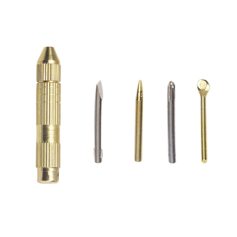 Draagbare 4-In-1 Multi Tool Set Cross Schroevendraaier Tandenstoker Priem Oor Pick Pin Koperen Sleutelhanger