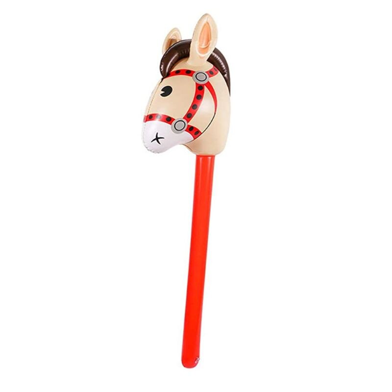 Uppblåsbara hästhuvuden cowgirl stick pvc ballong utomhus pedagogiska leksaker för barn baby födelsedag