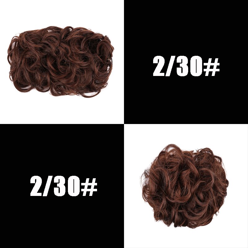 XUANGUANG-Chignon de coiffure synthétique élastique | Cheveux bouclés, rouge châtain clair noir marron, grand Chignon avec cordon de serrage, bandeau en caoutchouc: 2I30