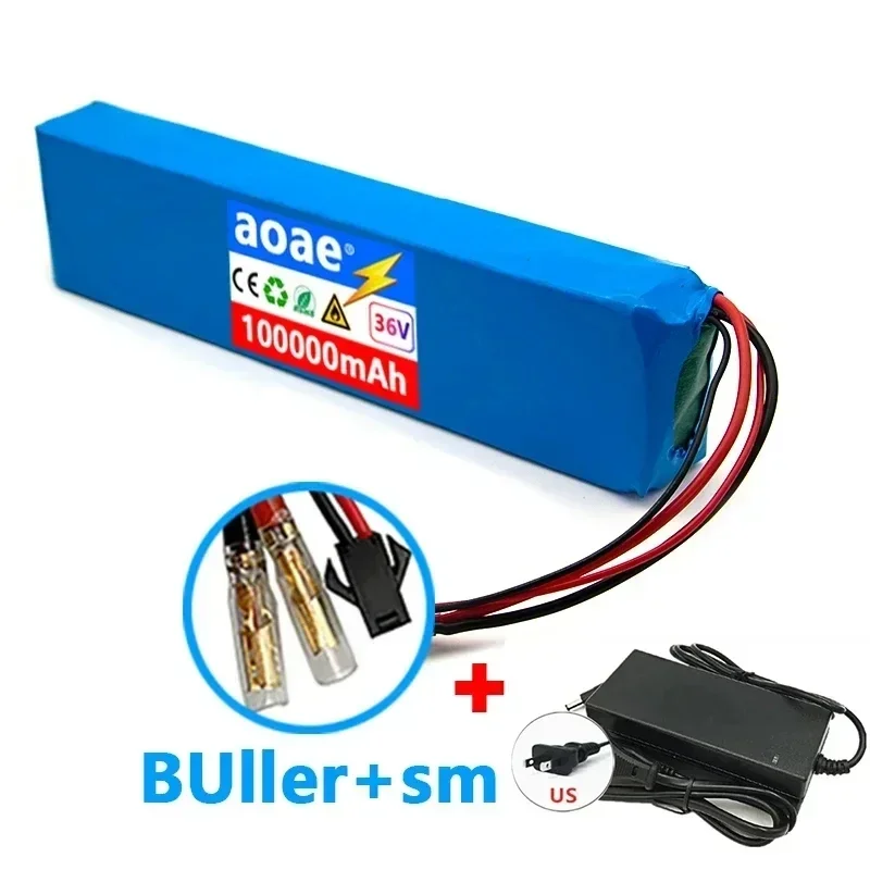 36 V 100 Ah 18650 wiederaufladbarer Lithium-Akku 10S3P 1000 W Leistung modifiziertes Fahrrad-Roller-Elektrofahrzeug mit BMS: Schokolade