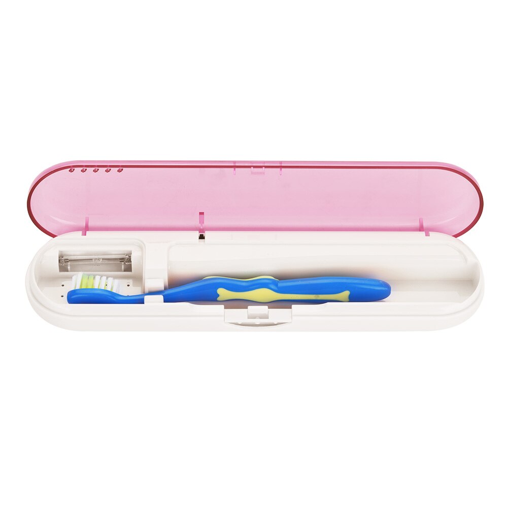 1 pz batteria USB portatile ricarica antibatterica luce spazzolino sterilizzatore detergente sterilizzatore ultravioletto custodia Smart Home: Pink