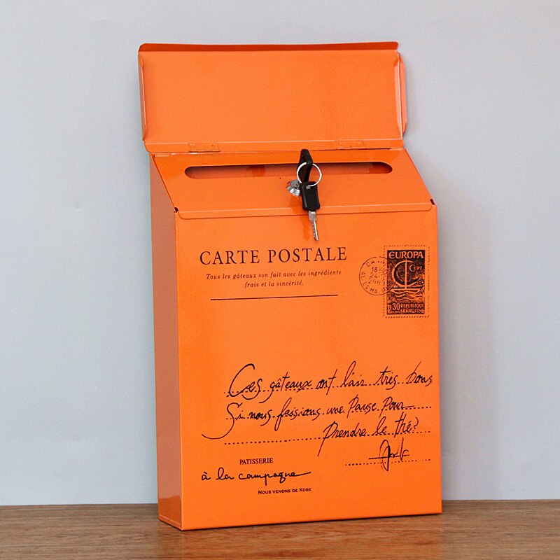 Waterdichte Outdoor Metalen Post Box Brief Mailbox Wall Mounted Afsluitbare 2 Toetsen Mail Box: Character with Lock